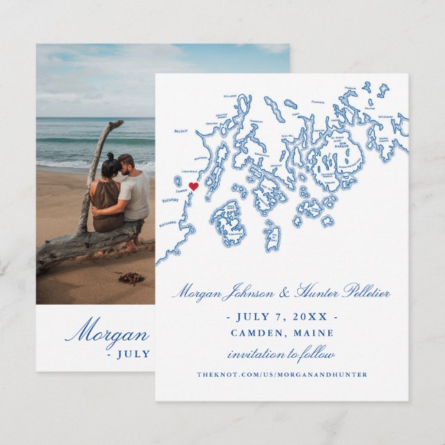 Camden Maine Photo Save the Date - Penobscot Bay (Front/Back)