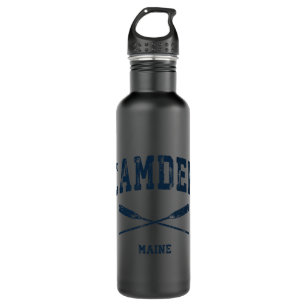 Camden Maine Vintage Nautical Crossed Oars Navy  Stainless Steel Water Bottle