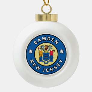 Camden New Jersey Ceramic Ball Christmas Ornament