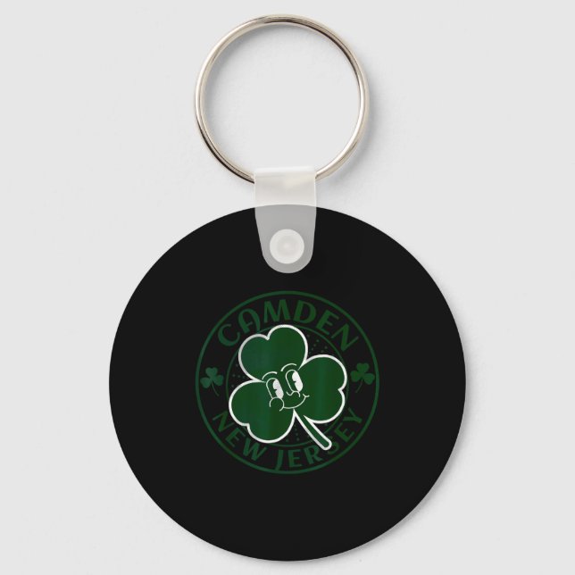 Camden New Jersey Irish Shamrock Nj Retro Souvenir Keychain (Front)