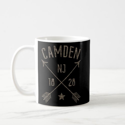 Camden NJ Retro Distressed Boho Style Arrows Home  Coffee Mug