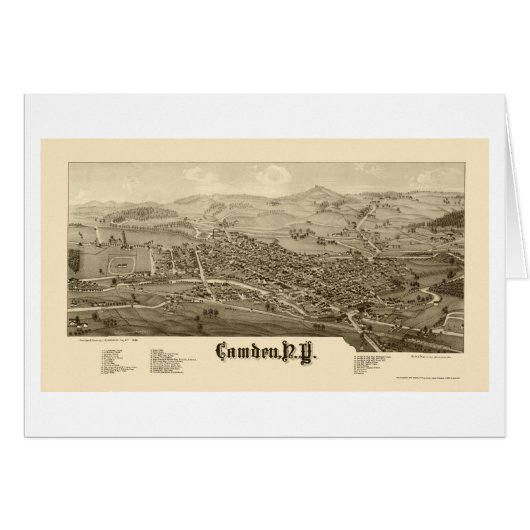 Camden, NY Panoramic Map - 1885 Cards (Front Horizontal)