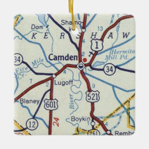Camden SC Vintage Ceramic Ornament
