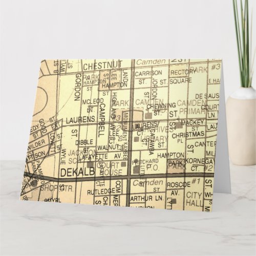 Camden SC Vintage Map Card