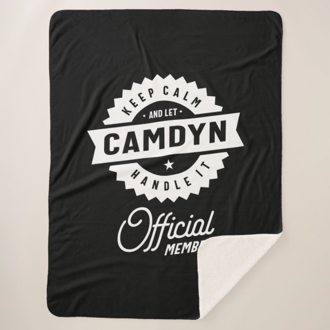 Camdyn Personalized Name Birthday Gift Sherpa Blanket (Front)