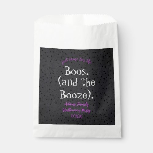 Came for the Boos and Booze Adult Halloween Party Favor Bag