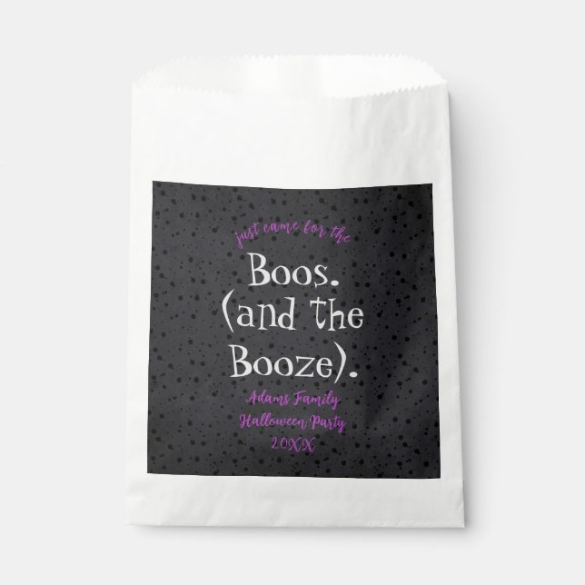 Came for the Boos and Booze Adult Halloween Party Favor Bag (Front)