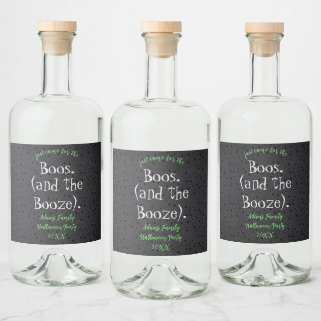 Came for the Boos and Booze Adult Halloween Party Liquor Bottle Label (Bottles)