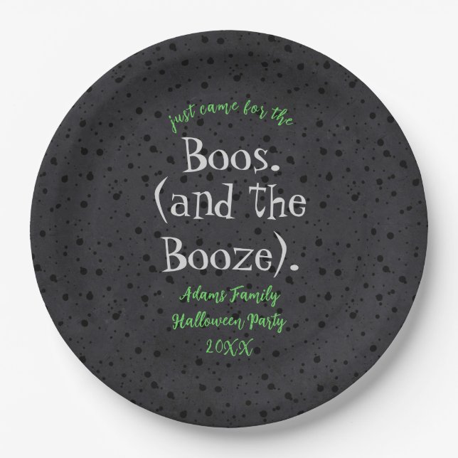 Came for the Boos and Booze Adult Halloween Party Paper Plates (Front)