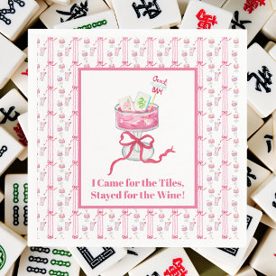 Came for the Tiles, Stayed for Wine Mahjong Funny Napkins