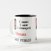 Came Saw Stamped Notary Public Arkansas Two-Tone Coffee Mug (Front Left)