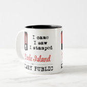 Came Saw Stamped Notary Public Rhode Island Two-Tone Coffee Mug (Front Left)