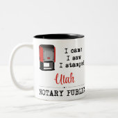 Came Saw Stamped Notary Public Utah Two-Tone Coffee Mug (Left)