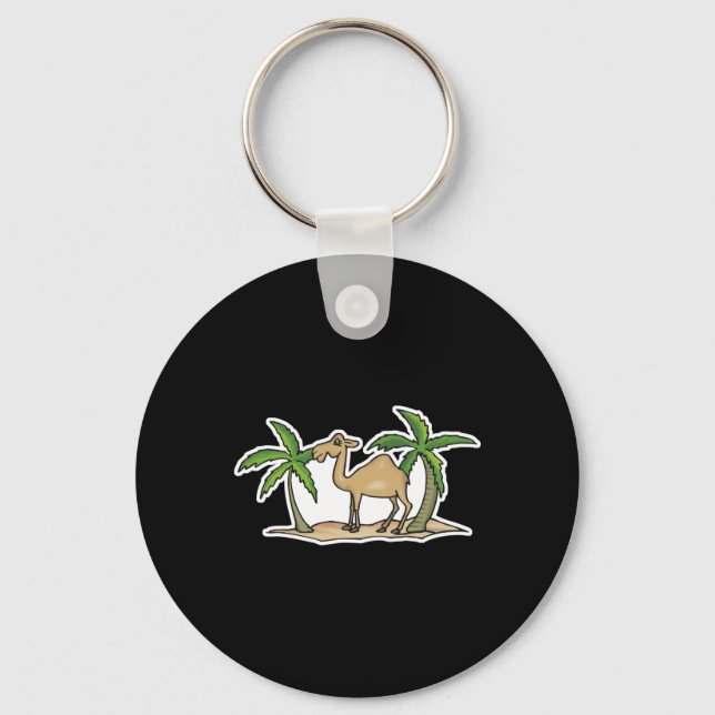 camel and palm trees keychain (Front)