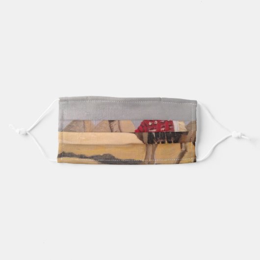 Camel and pyramids of Giza Cairo cloth face mask (Front, Folded)