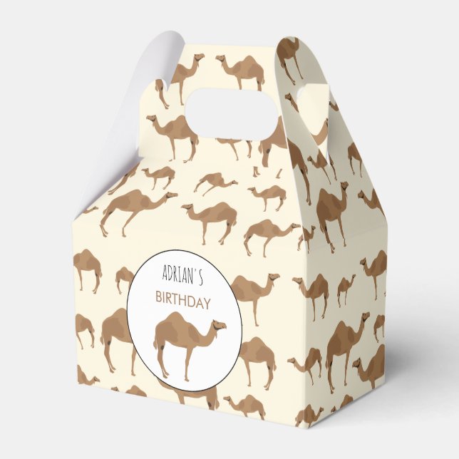 Camel Animal Pattern Party Favor Boxes (Front Side)