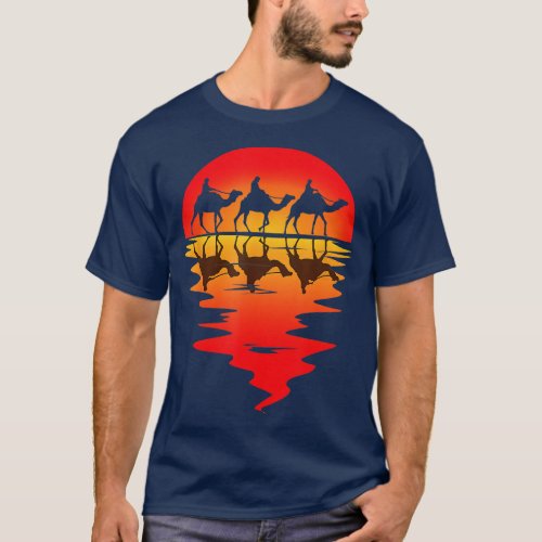 Camel Arabian Desert Vintage Sunset Camel Animal L T_Shirt