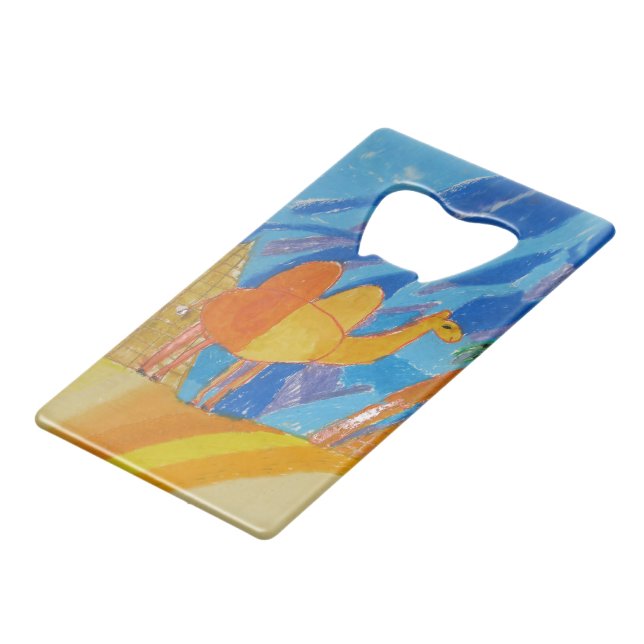 Camel Art by Kids Credit Card Bottle Opener (Back Angled)