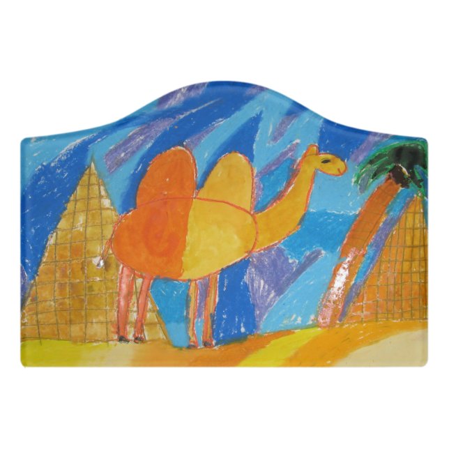 Camel Art by Kids Door Sign (Small Crest Front)