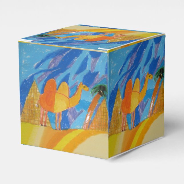 Camel Art by Kids Favor Boxes (Front Side)