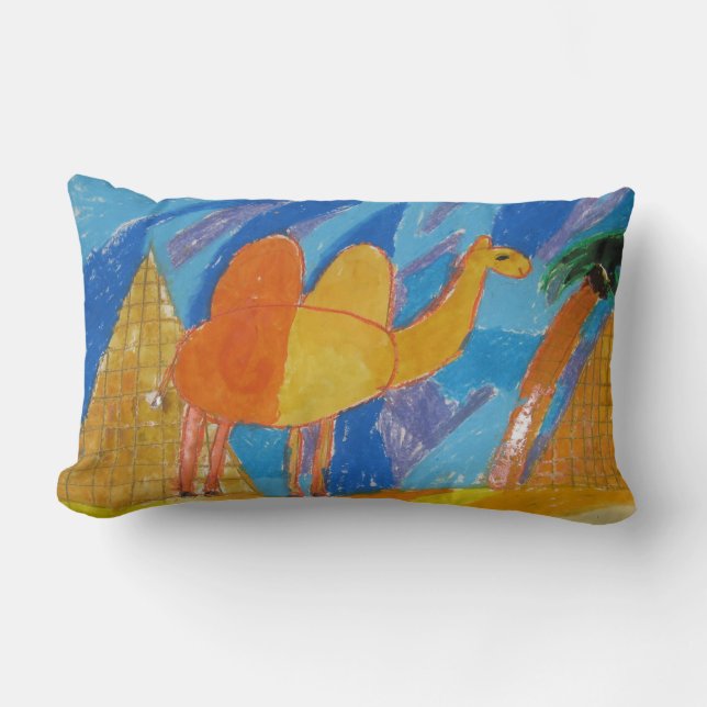 Camel Art by Kids Lumbar Pillow (Front)