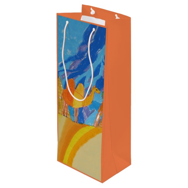 Camel Art by Kids Wine Gift Bag (Back Angled)
