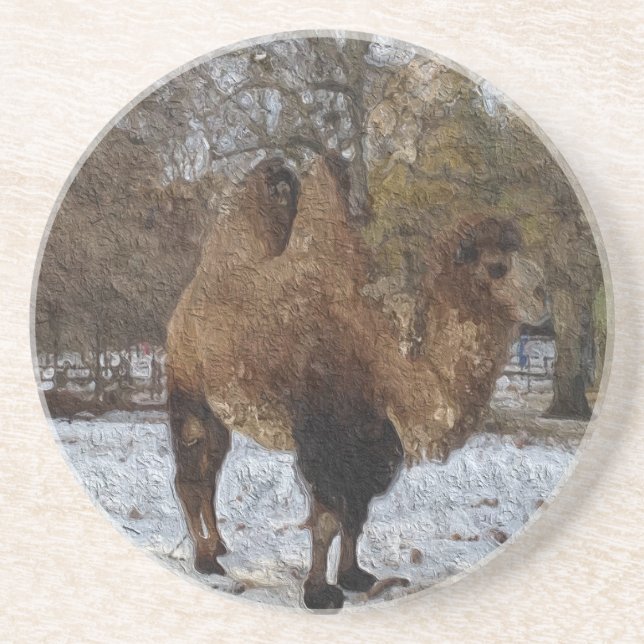 Camel Art  Sandstone Coaster (Front)