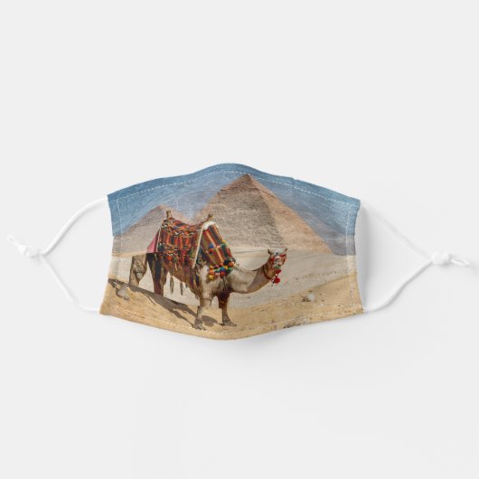 Camel at the Pyramids Face Mask (Front, Unfolded)
