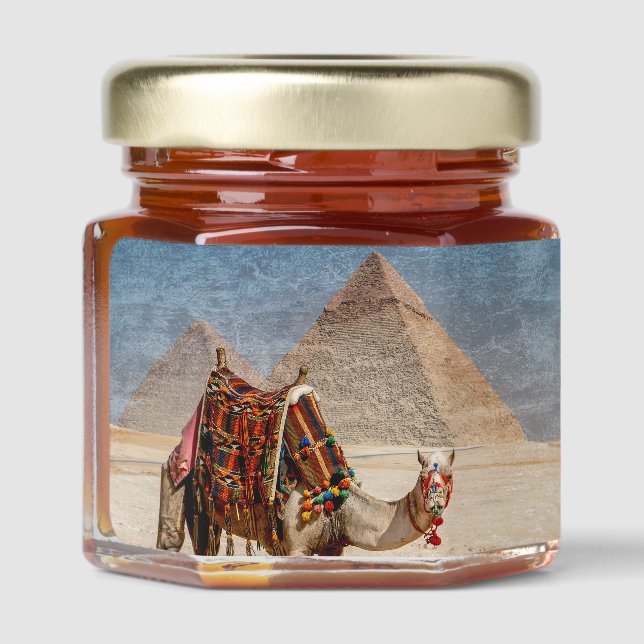 Camel at the pyramids Honey Jar Favors (Left)