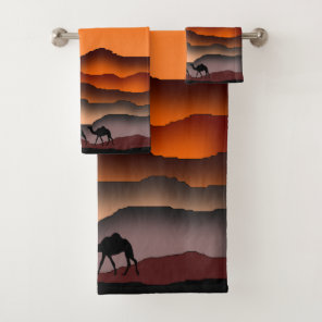 Camel Bath Towel Set Sunset Desert
