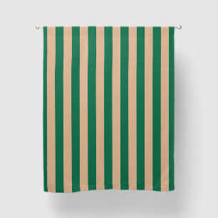 Camel Beige & Classic Green Stripe Blackout Curtains