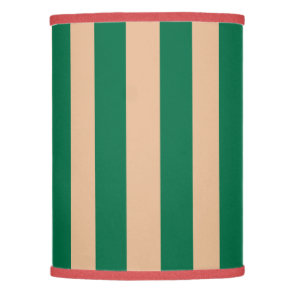 Camel Beige & Classic Green Stripe Lamp Shade