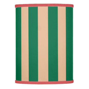 Camel Beige & Classic Green Stripe Lamp Shade