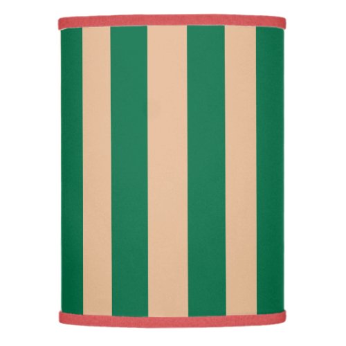 Camel Beige  Classic Green Stripe Lamp Shade