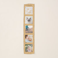 Camel Beige Personalized Name 5 Photo Collage