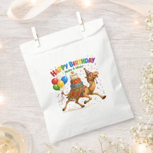 Camel Birthday Celebration Party Illustration Favor Bag