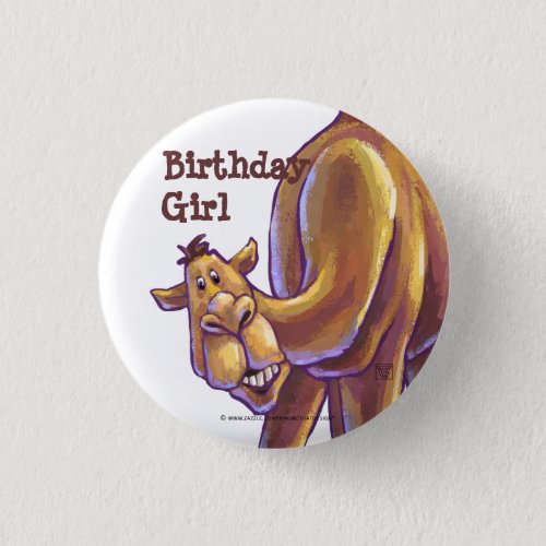 Camel Birthday Girl Button