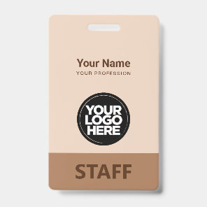 Camel Brown Employee Name Business Logo Staff Tag Badge