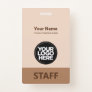 Camel Brown Employee Name Business Logo Staff Tag Badge