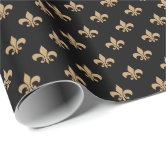 Brown Fleur de Lis Wrapping Paper