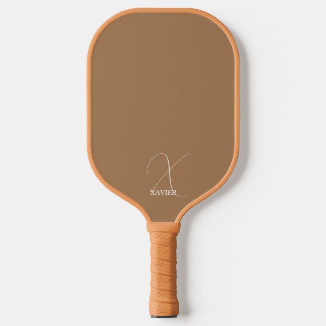 Camel Brown Monogrammed Pickleball Paddle (Front)