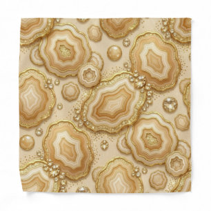 Camel, Caramel and Gold Agate Pocket Square Bandana
