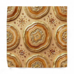 Camel, Caramel and Gold Agate Pocket Square Bandana