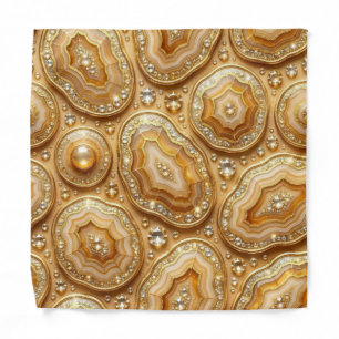 Camel, Caramel and Gold Agate Pocket Square Bandana