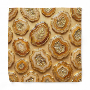Camel, Caramel and Gold Agate Pocket Square Bandana