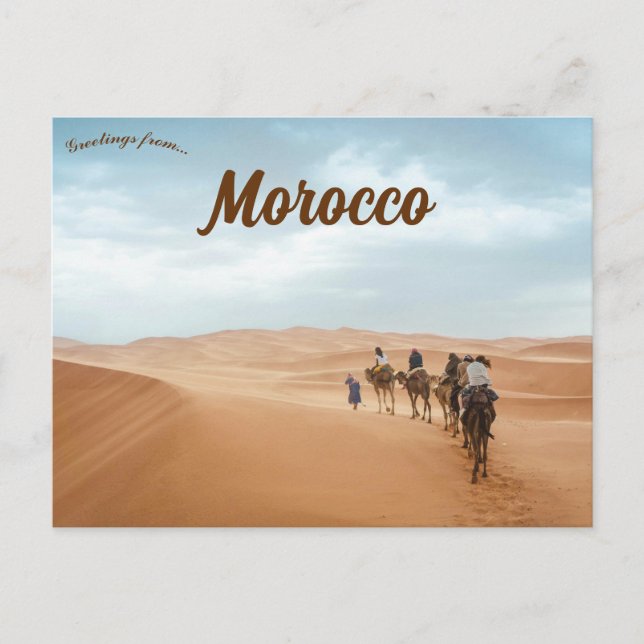 Camel Caravan in Sahara Desert Marrakech Morocco Postcard (Front)