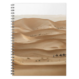 Camel caravan, Sahara sunset, Morocco Notebook