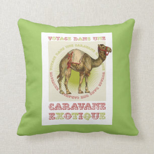 Camel Caravan Throw Pillow
