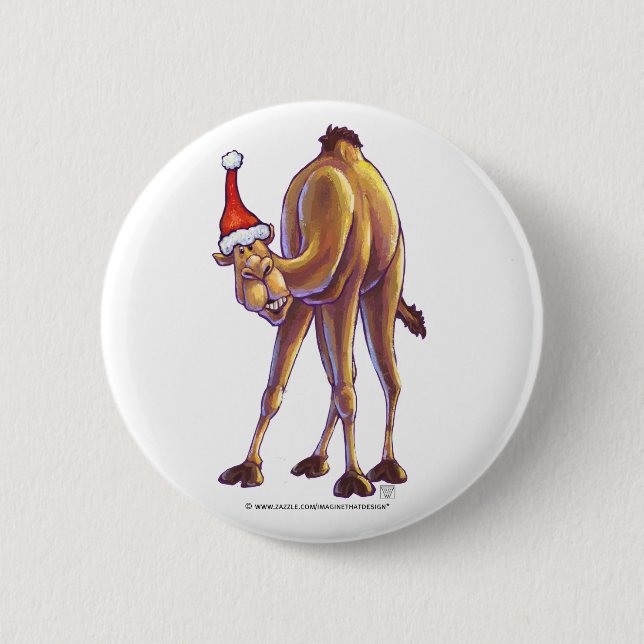 Camel Christmas Button (Front)