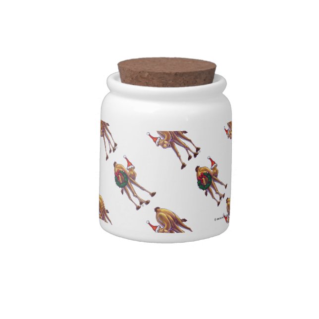 Camel Christmas Candy Jar (Left)